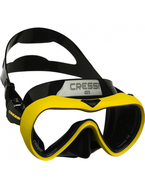 Cressi A1 scuba diving mask yellow