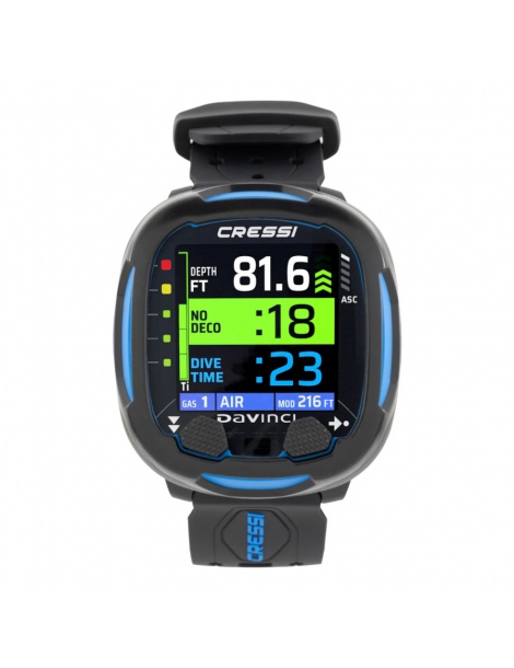 Cressi daVinci blue dive computer - front view with colour TFT display